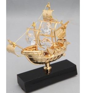 24K Gold Plated Santa Maria Sailing ship